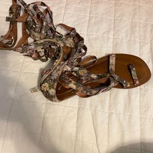 Jeffrey Campbell floral gladiator sandals